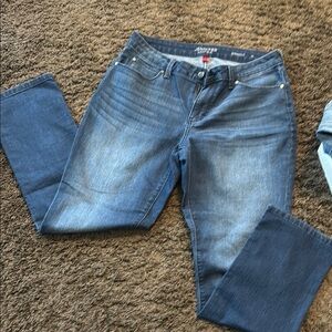 Jennifer Lopez Blue Straight Leg Jeans with Faded Effect